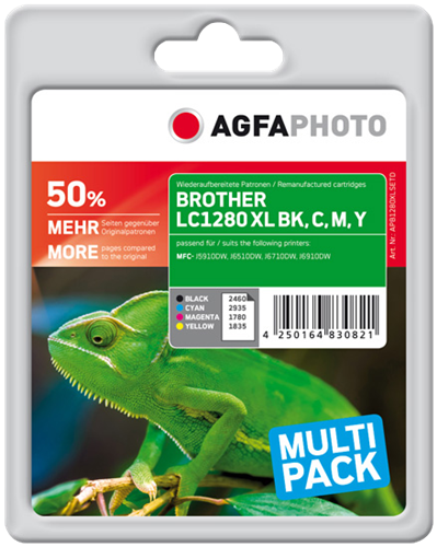 Agfa Photo LC1280XLBK,C,M,Y Multipack Noir(e) / Cyan / Magenta / Jaune
