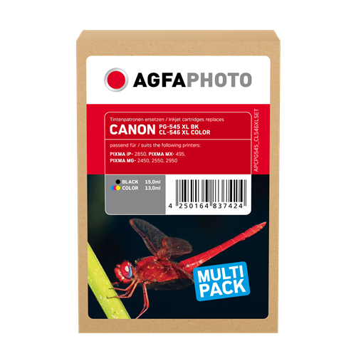 Agfa Photo PG-545XLBK+CL-546XL-Color Multipack Noir(e) / Plusieurs couleurs