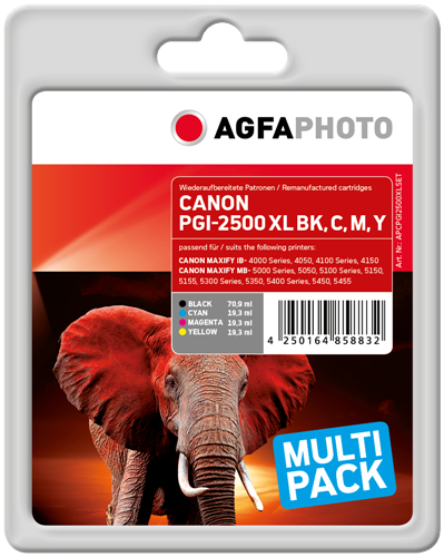 Agfa Photo PGI-2500XLBK,C,M,Y Multipack Noir(e) / Cyan / Magenta / Jaune