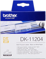 Brother DK-11204 Étiquettes multi-usages 17x54mm Noir sur blanc