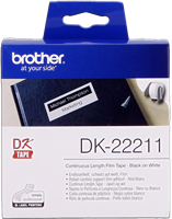 Brother DK-22211 Étiquettes continues 29mm x 15,24m Noir sur blanc