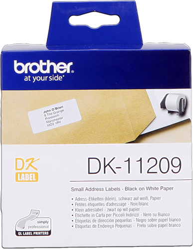 Brother DK-11209 Étiquettes d'adresses 29x62mm Noir sur blanc