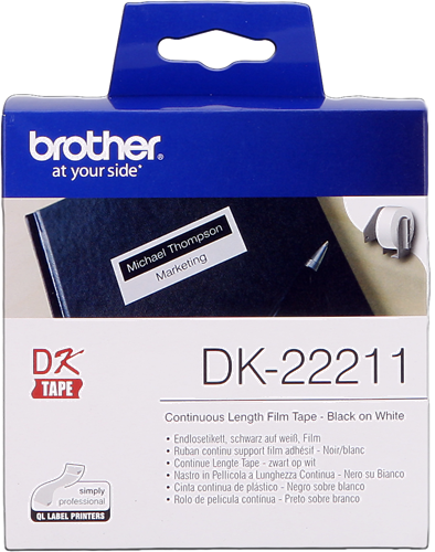 Brother DK-22211 Étiquettes continues 29mm x 15,24m Noir sur blanc