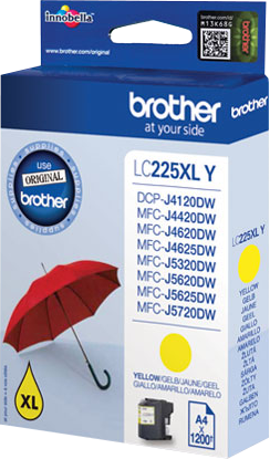Brother LC225XLY Jaune Cartouche d'encre