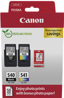 Canon PG-540+CL-541 Noir(e) / Plusieurs couleurs / Blanc Value Pack