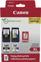 Canon PG-560XL+CL-561XL Noir(e) / Plusieurs couleurs Value Pack