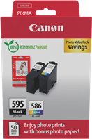 Canon PG-595+CL-586 Noir(e) / Plusieurs couleurs / Blanc Value Pack