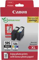Canon PG-595XL+CL-586XL Noir(e) / Plusieurs couleurs / Blanc Value Pack