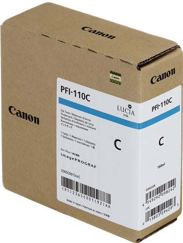 Canon PFI-110c Cyan Cartouche d'encre