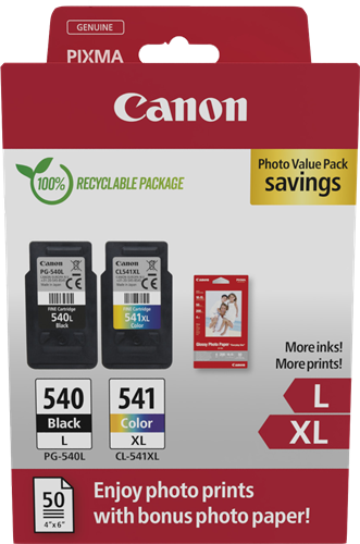 Canon PG-540L+CL-541XL Noir(e) / Plusieurs couleurs Value Pack