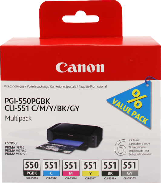 Canon PIXMA iP8750 PGI-550 + CLI-551