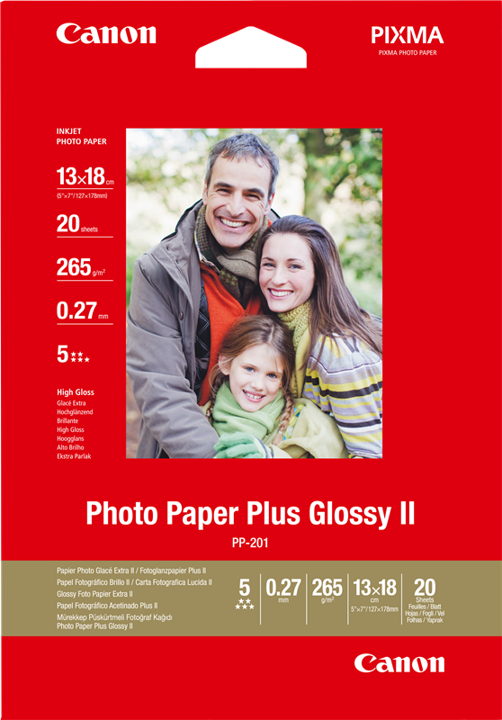 Canon Photo Paper Plus Glossy2 13x18cm Blanc