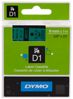 DYMO Ruban Noir sur vert