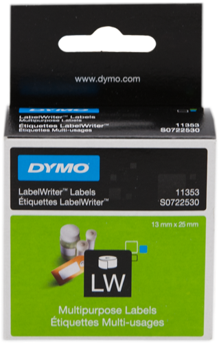 DYMO 11353 Etiquettes universelles 25x13mm Blanc