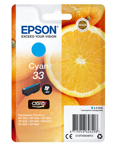 Epson 33 Cyan Cartouche d'encre