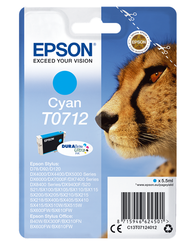 Epson T0712 Cyan Cartouche d'encre