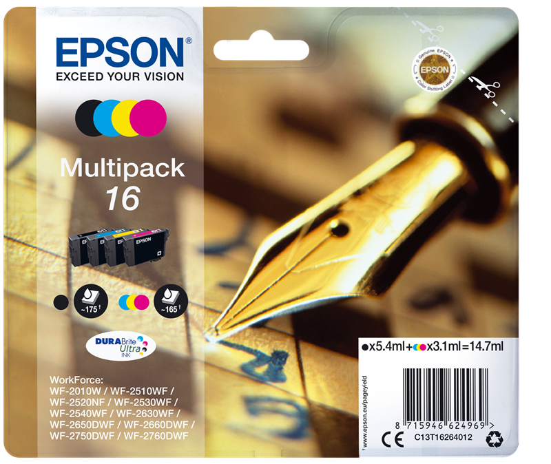 Epson T1626 Multipack Noir(e) / Cyan / Magenta / Jaune