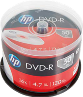 HP 1x50 DVD-R / 4,7 GB / Cakebox 