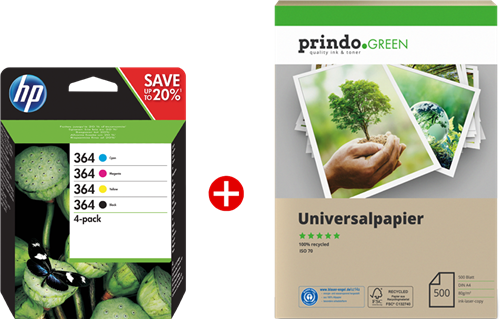 HP Photosmart C6380 + Prindo Green Recyclingpapier 500 Blatt