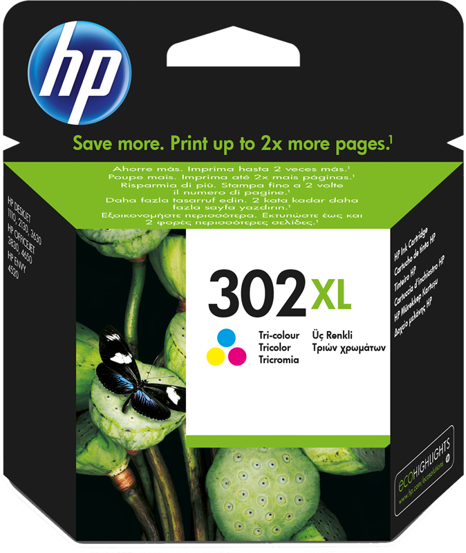HP 302 noir et couleur - LOT de 2 cartouches d'encre de marque HP