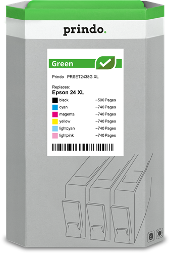 Prindo Green XL Multipack Noir(e) / Cyan / Magenta / Jaune / Cyan (brillant) / Magenta (brillant)