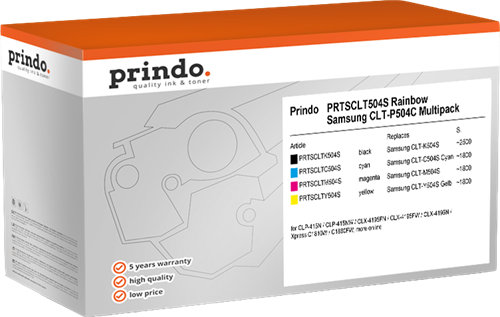 Prindo PRTSCLT504S Rainbow Noir(e) / Cyan / Magenta / Jaune Value Pack