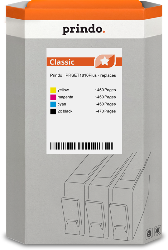 Prindo PRSET1816Plus Multipack Noir(e) / Cyan / Magenta / Jaune