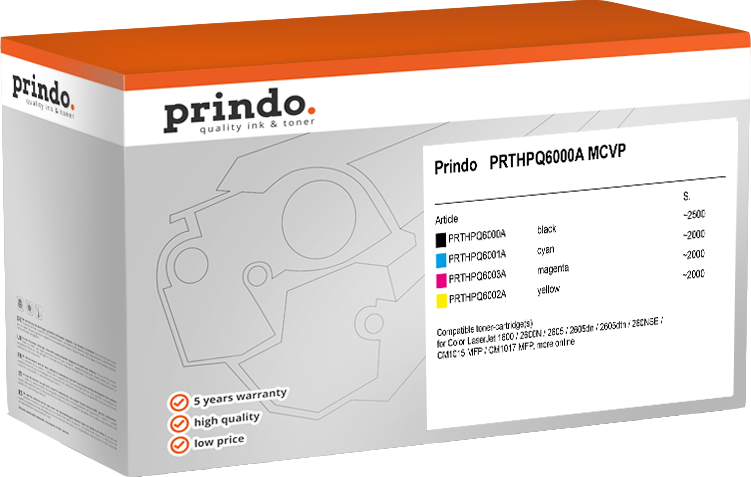 Prindo ColorLaserJet 2600N PRTHPQ6000A MCVP